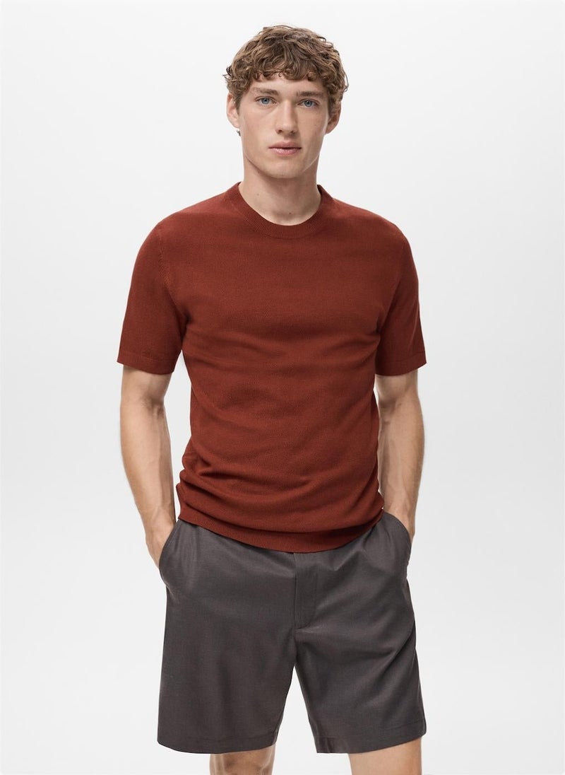 Mango Man Fine-Knit T-Shirt - Image 1